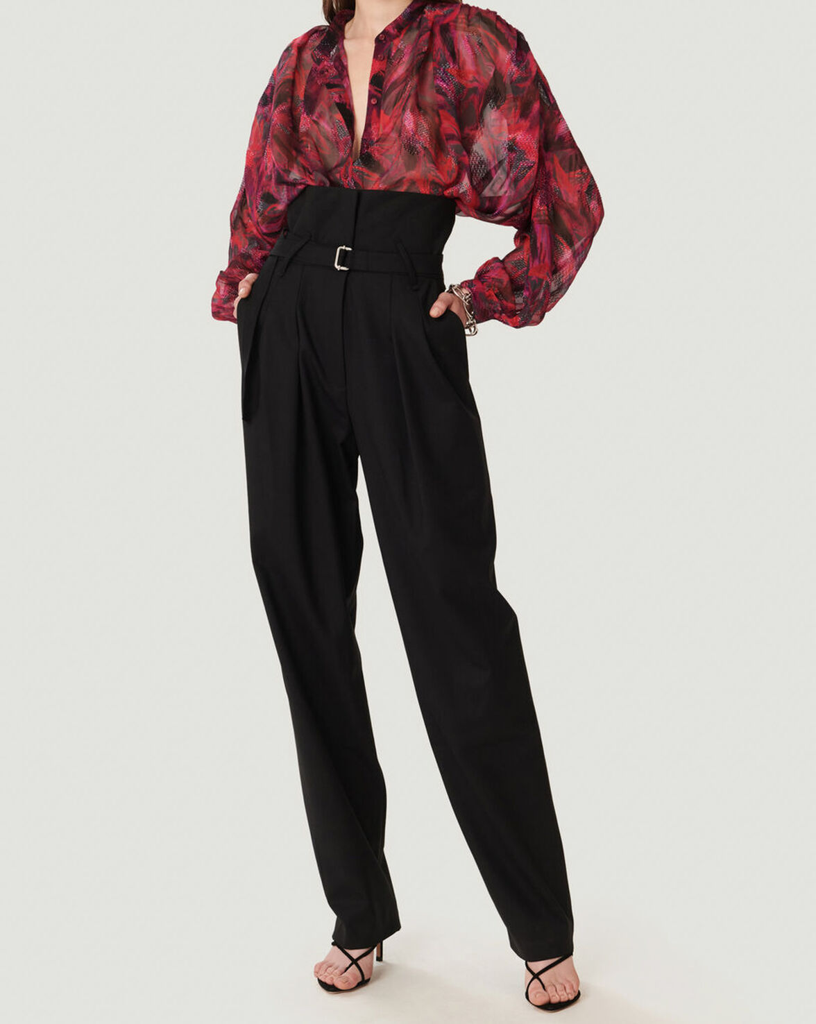 PAULHI SHEER PRINTED BLOUSE TOP image number null